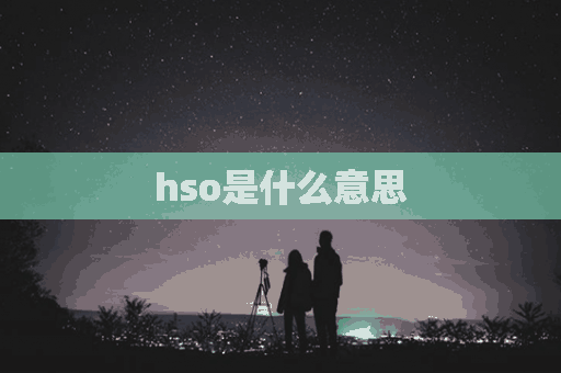 hso是什么意思(hso是什么意思二次元)